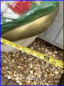 VTG General Foam Plastics Blow Mold Santa in Sleigh withReindeer @READ@ NO SHIP