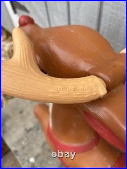 VTG General Foam Plastics Blow Mold Santa in Sleigh withReindeer @READ@ NO SHIP