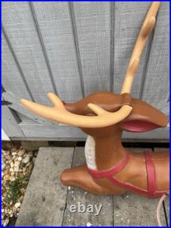 VTG General Foam Plastics Blow Mold Santa in Sleigh withReindeer @READ@ NO SHIP