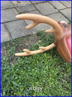 VTG General Foam Plastics Blow Mold Santa in Sleigh withReindeer @READ@ NO SHIP