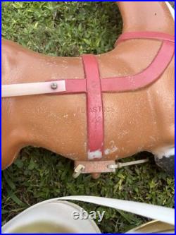 VTG General Foam Plastics Blow Mold Santa in Sleigh withReindeer @READ@ NO SHIP