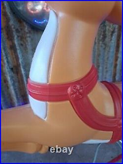 VTG Grand Venture Lighted Santa Reindeer Christmas Blow Mold Yard Decor CLEAN