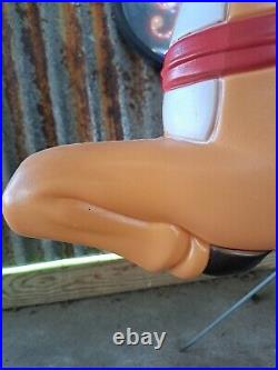 VTG Grand Venture Lighted Santa Reindeer Christmas Blow Mold Yard Decor CLEAN