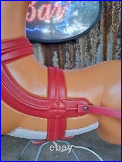 VTG Grand Venture Lighted Santa Reindeer Christmas Blow Mold Yard Decor CLEAN