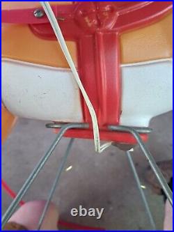 VTG Grand Venture Lighted Santa Reindeer Christmas Blow Mold Yard Decor CLEAN