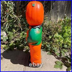 VTG Halloween Blow Mold Pumpkin Don Featherstone 31 Tall Scarecrow Goblin 1995