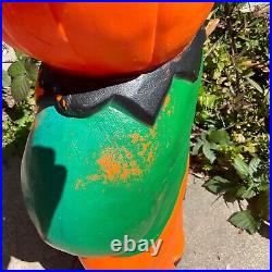 VTG Halloween Blow Mold Pumpkin Don Featherstone 31 Tall Scarecrow Goblin 1995