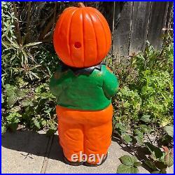 VTG Halloween Blow Mold Pumpkin Don Featherstone 31 Tall Scarecrow Goblin 1995