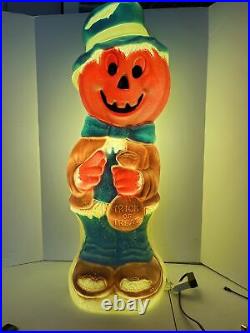 VTG Halloween Decor Scarecrow Blowmold Pumpkin Empire 1995 Jack-O-Lantern 33