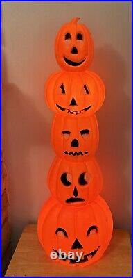 VTG Halloween Don Featherstone Blow Mold Stacking Pumpkins Jack-o-Lanterns 34