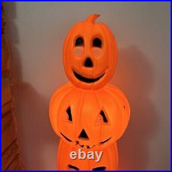 VTG Halloween Don Featherstone Blow Mold Stacking Pumpkins Jack-o-Lanterns 34