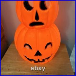 VTG Halloween Don Featherstone Blow Mold Stacking Pumpkins Jack-o-Lanterns 34