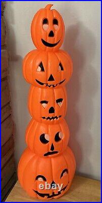 VTG Halloween Don Featherstone Blow Mold Stacking Pumpkins Jack-o-Lanterns 34