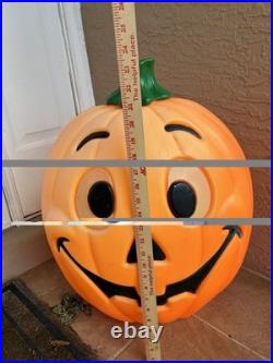 VTG Halloween Jack o Lantern (2) Light Up Blow Mold 80s 90s Pumpkin 24 Lot Of 2