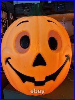 VTG Halloween Jack o Lantern (2) Light Up Blow Mold 80s 90s Pumpkin 24 Lot Of 2