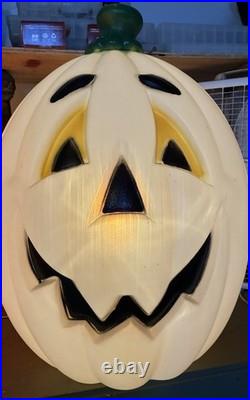 VTG Halloween Jack o Lantern (2) Light Up Blow Mold 80s 90s Pumpkin 24 Lot Of 2