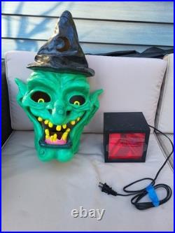 VTG Halloween Witch Yard Decoration Paper Magic Blow Mold WithLight 20 RARE