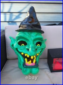 VTG Halloween Witch Yard Decoration Paper Magic Blow Mold WithLight 20 RARE