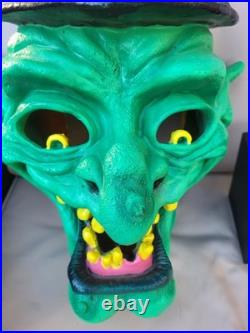 VTG Halloween Witch Yard Decoration Paper Magic Blow Mold WithLight 20 RARE