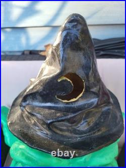 VTG Halloween Witch Yard Decoration Paper Magic Blow Mold WithLight 20 RARE