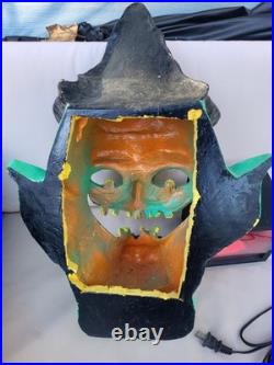 VTG Halloween Witch Yard Decoration Paper Magic Blow Mold WithLight 20 RARE