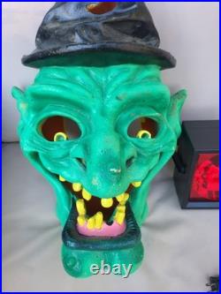 VTG Halloween Witch Yard Decoration Paper Magic Blow Mold WithLight 20 RARE