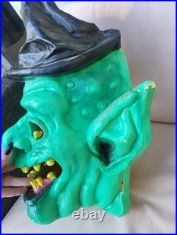 VTG Halloween Witch Yard Decoration Paper Magic Blow Mold WithLight 20 RARE