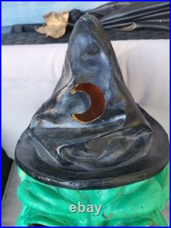 VTG Halloween Witch Yard Decoration Paper Magic Blow Mold WithLight 20 RARE