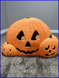 VTG LARGE 1995 Union Products 3 Pumpkin Blow Mold Featherstone WORKS Halloween