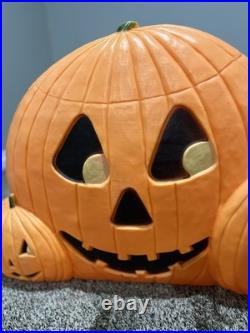 VTG LARGE 1995 Union Products 3 Pumpkin Blow Mold Featherstone WORKS Halloween