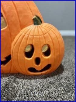 VTG LARGE 1995 Union Products 3 Pumpkin Blow Mold Featherstone WORKS Halloween