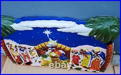 VTG Lidco RARE Huge Blow Mold 3D Lighted Nativity Christmas Scene w Box 46x28