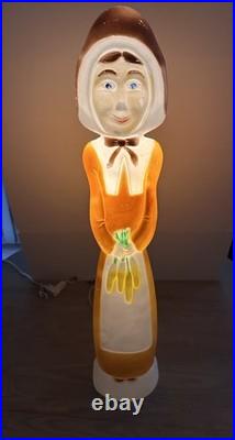 VTG Pilgrim Woman 32 Blow Mold Don Featherstone Thanksgiving Fall Union Prd
