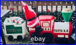 VTG Santa Train & Tender Car Blow Mold Empire Christmas Excellent Condition
