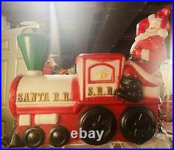 VTG Santa Train & Tender Car Blow Mold Empire Christmas Excellent Condition