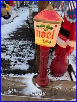 VTG Set Of 2 Blow Mold Dapol NOEL Lampposts Lighted Christmas Outdoor Working
