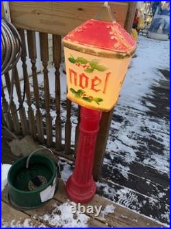 VTG Set Of 2 Blow Mold Dapol NOEL Lampposts Lighted Christmas Outdoor Working
