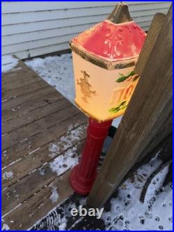 VTG Set Of 2 Blow Mold Dapol NOEL Lampposts Lighted Christmas Outdoor Working