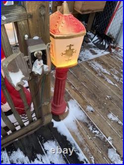 VTG Set Of 2 Blow Mold Dapol NOEL Lampposts Lighted Christmas Outdoor Working