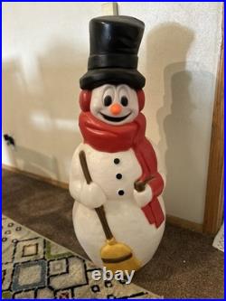 VTG Snowman Plastic Blow Mold General Foam Plastics 42 Lighted