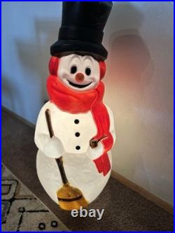 VTG Snowman Plastic Blow Mold General Foam Plastics 42 Lighted