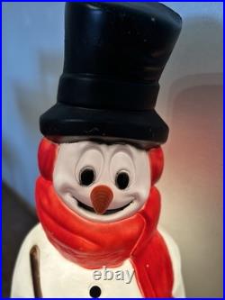 VTG Snowman Plastic Blow Mold General Foam Plastics 42 Lighted