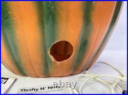 VTG TPI Halloween Blow Mold 28 Jack-O'-Lantern with Black Cat in Pumpkin