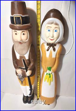 VTG Thanksgiving Blow Mold (2) Pilgrims, Don Featherstone Union Products