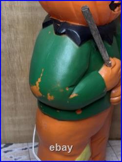 VTG UNION PROD. Halloween SCARECROW Pumpkin Blow Mold 31 LIGHTED 1995