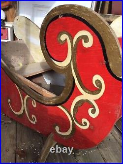 VTG. WoodenXMAS Display YARD/9 REINDEER/Sleigh 80's FREE Delivery? 100 Miles