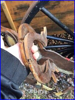 VTG. WoodenXMAS Display YARD/9 REINDEER/Sleigh 80's FREE Delivery? 100 Miles