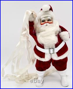 Vintage 15 Blow Mold Santa with Ribbons Empire Christmas Harold Gale 1960's