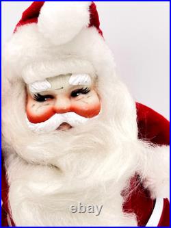 Vintage 15 Blow Mold Santa with Ribbons Empire Christmas Harold Gale 1960's