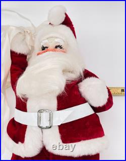 Vintage 15 Blow Mold Santa with Ribbons Empire Christmas Harold Gale 1960's